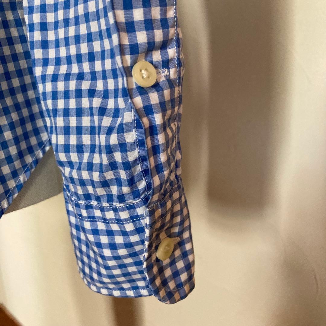 Ralph Lauren Women’s Long Sleeve Gingham Check Shirt S Blue Cotton Embroidered