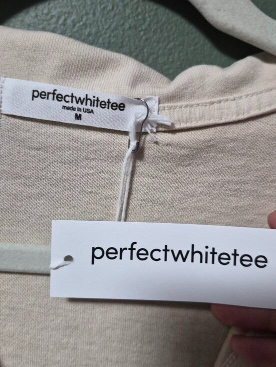 Perfect White Tee Alison Tennessee Jersey Collared Top Ivory Medium NWT