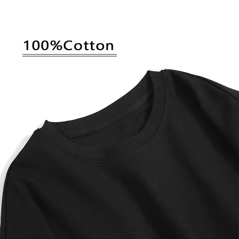 Summer Women’s Retro Black Pure Cotton Short Sleeve Casual T Shirt Top
