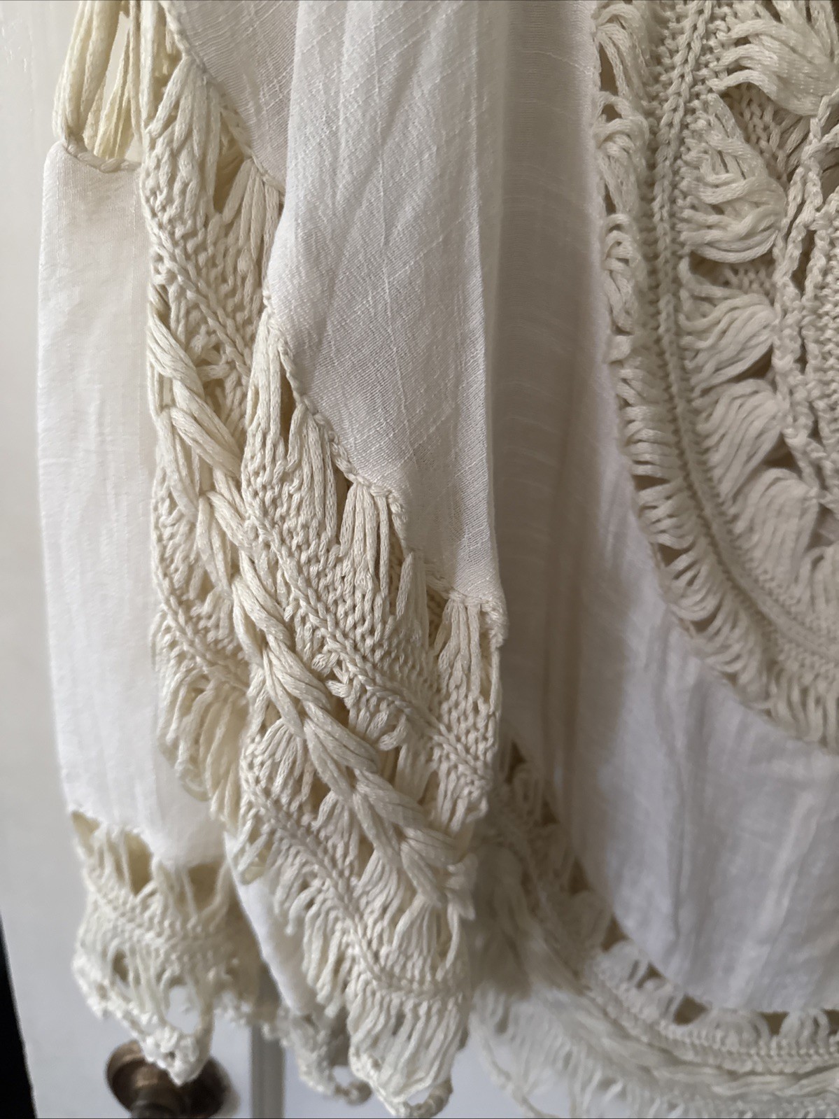 NWT Cupshe Cream Ivory Crochet Boho Festival Coachella Top Coverup OS