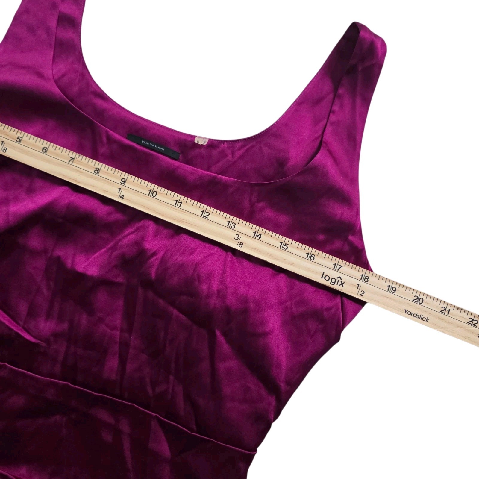 Elie Tahari Luxury Silk Blend Tank Top Blouse Womens L Magenta Purple Draped