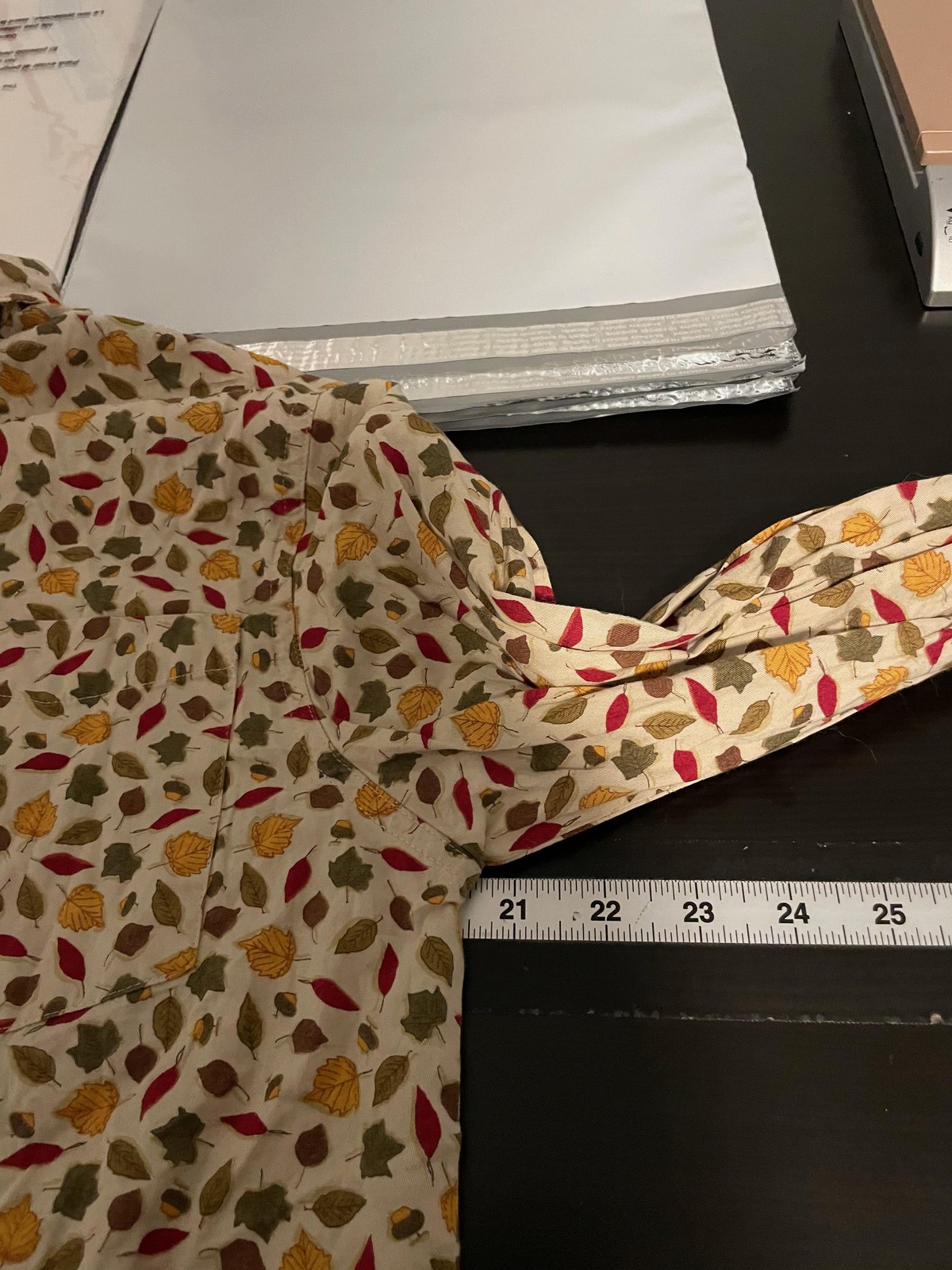 Karen Scott Button Up Womens Small Multicolor Fall Leaf Print Autumn Artsy Boho