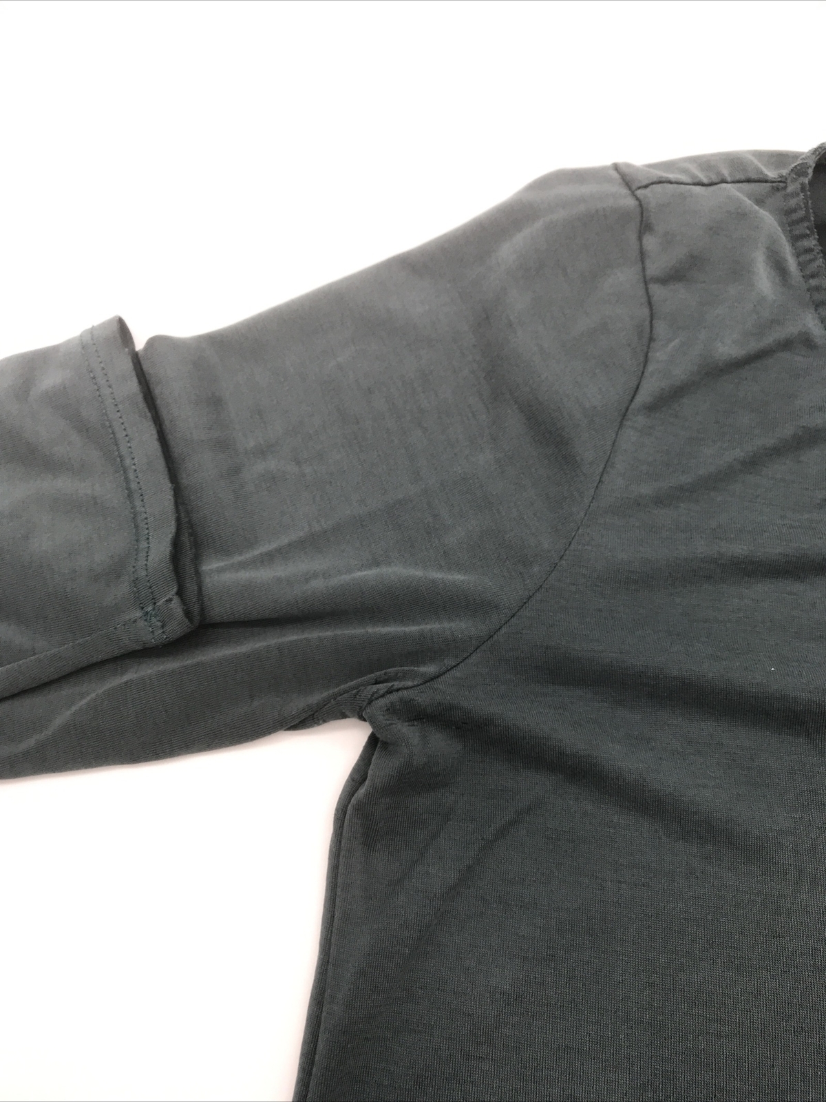 Green Envelope Blouse Women Small Green 3/4 Zip V-Neck Long Sleeve…#1042