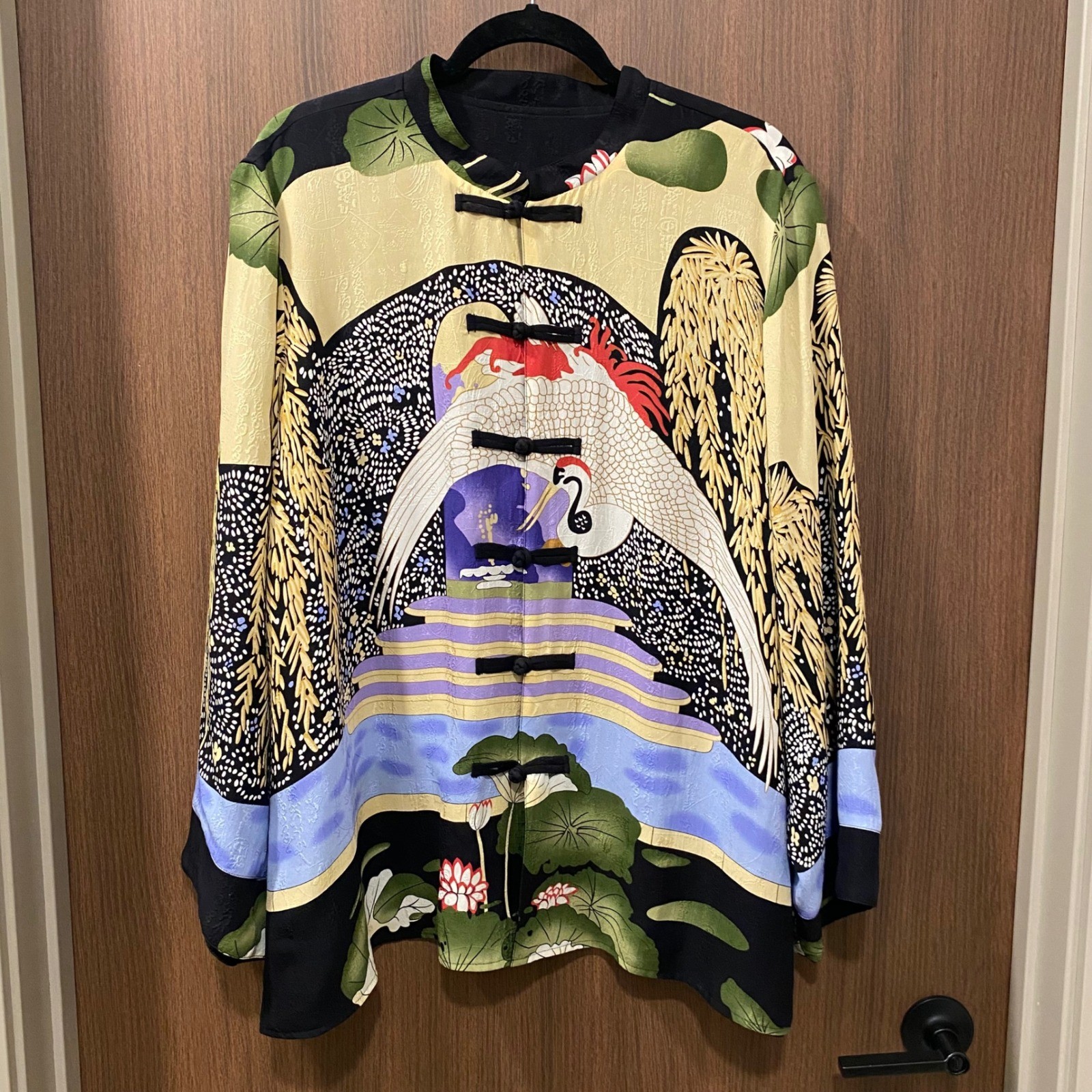 CITRON SANTA MONICA 100% Silk Reversible Kimono Jacket 2X Multicolor Art To Wear