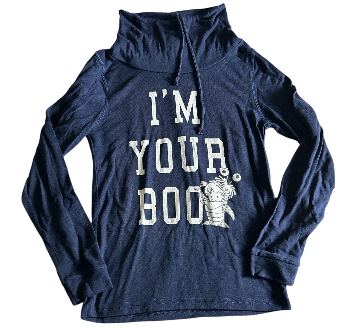 Disney Pixar Monsters Inc Boo Cowlneck Long-Sleeve Womens XS Top