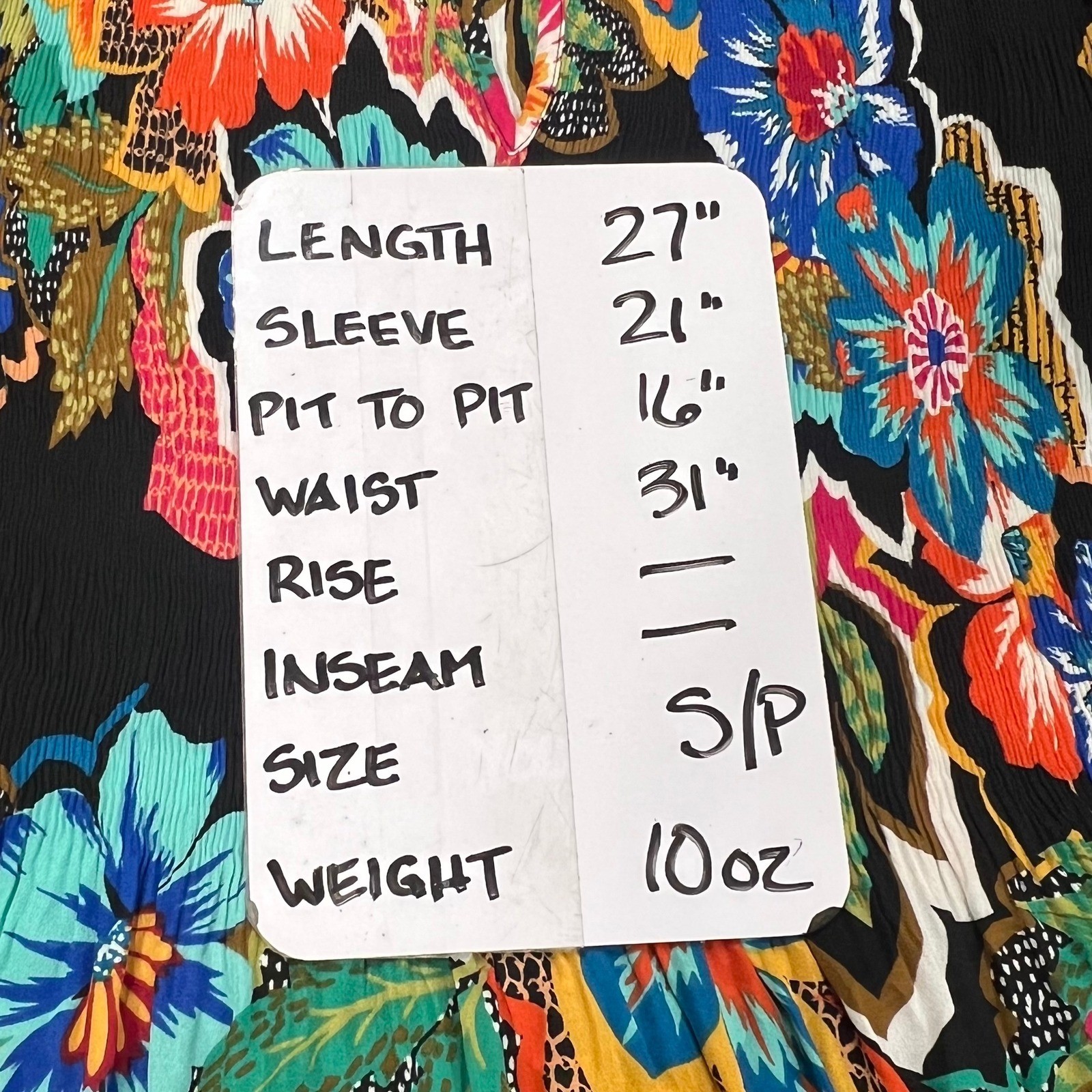 Spense Floral Bell Sleeve Tunic Top Multi Color Boho Keyhole Neck Small S/P