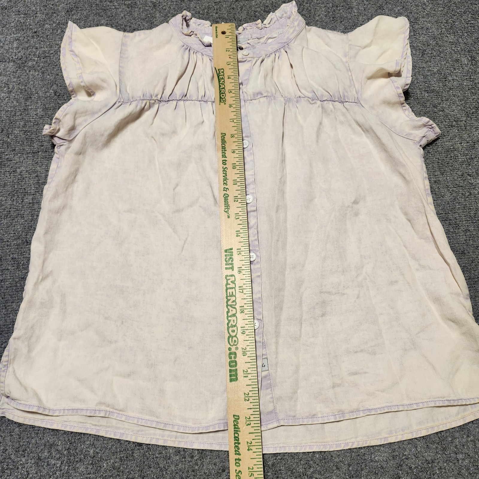 Rails Ruthie Top Womens Medium Lavender Acid Wash Button Up Linen Blend Romantic
