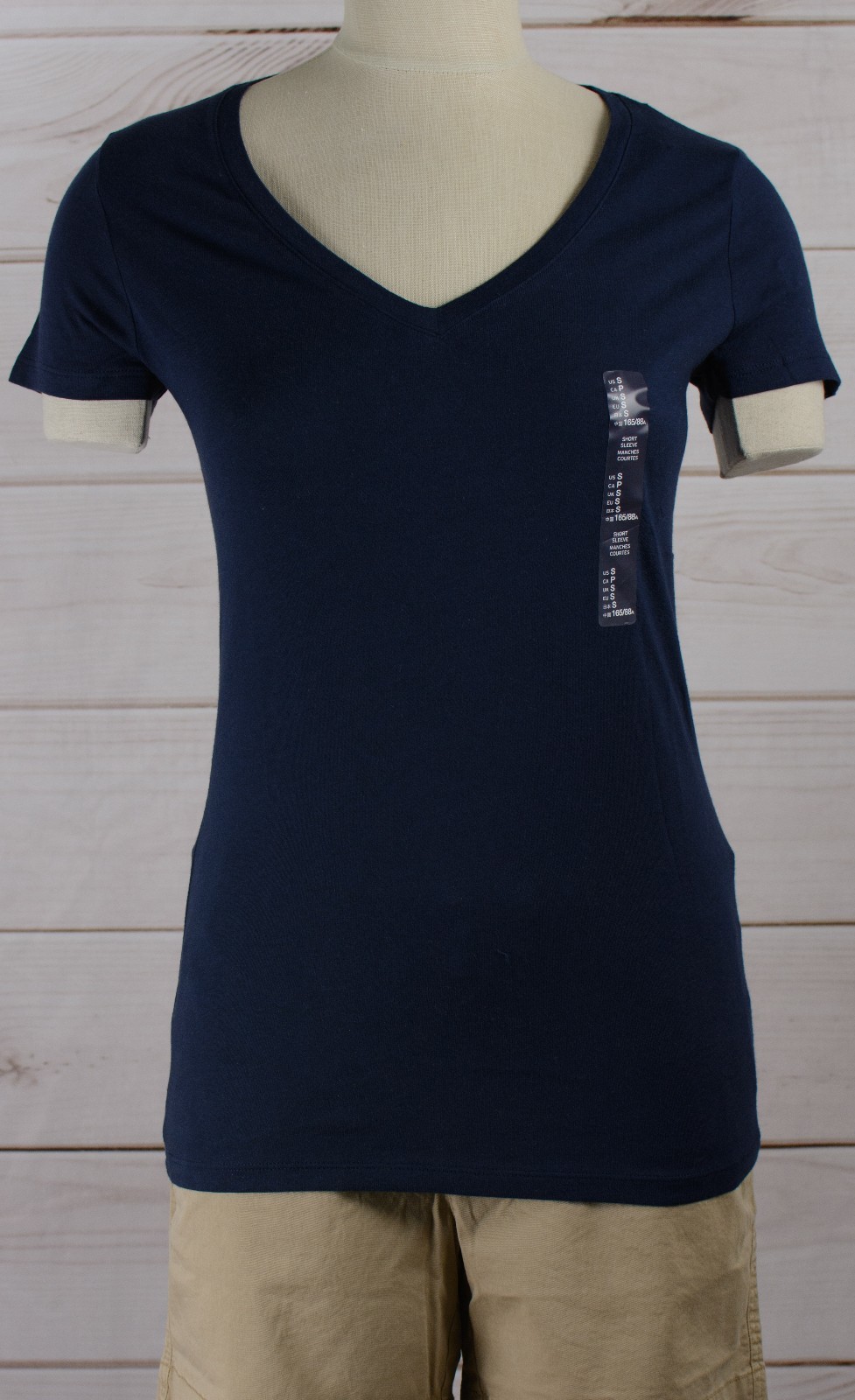 NWT Womens GAP Favorite V-Neck Tapestry Navy Cotton Modal Blend – 459686