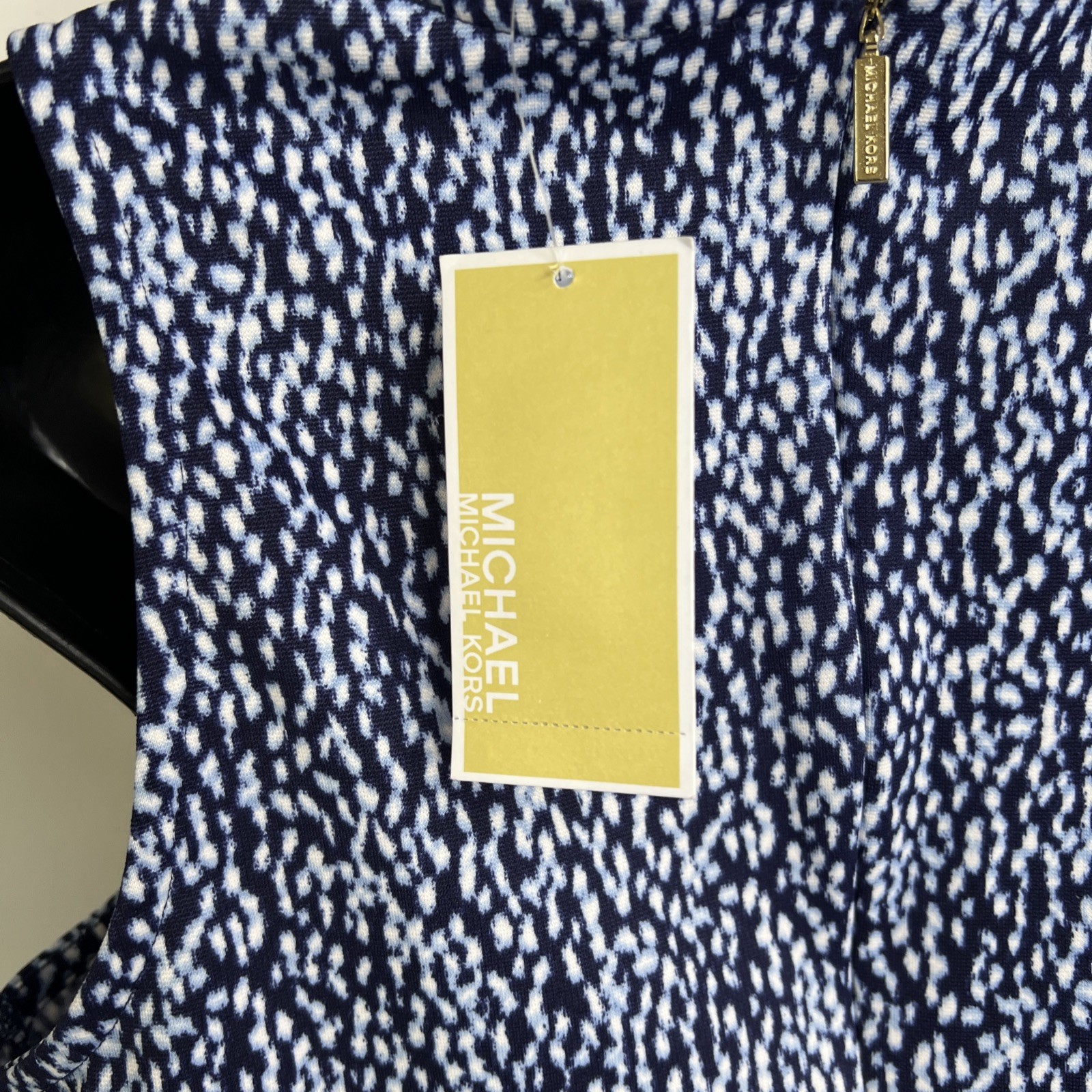 Michael Kors (MK) Women’s Printed Blue Tank Top Zipper Back Size Large~NWT