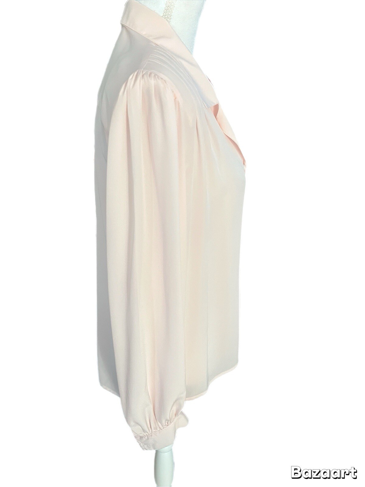 Josephine Light Pink Pleated Blouse Long Sleeve Button Front Size 12