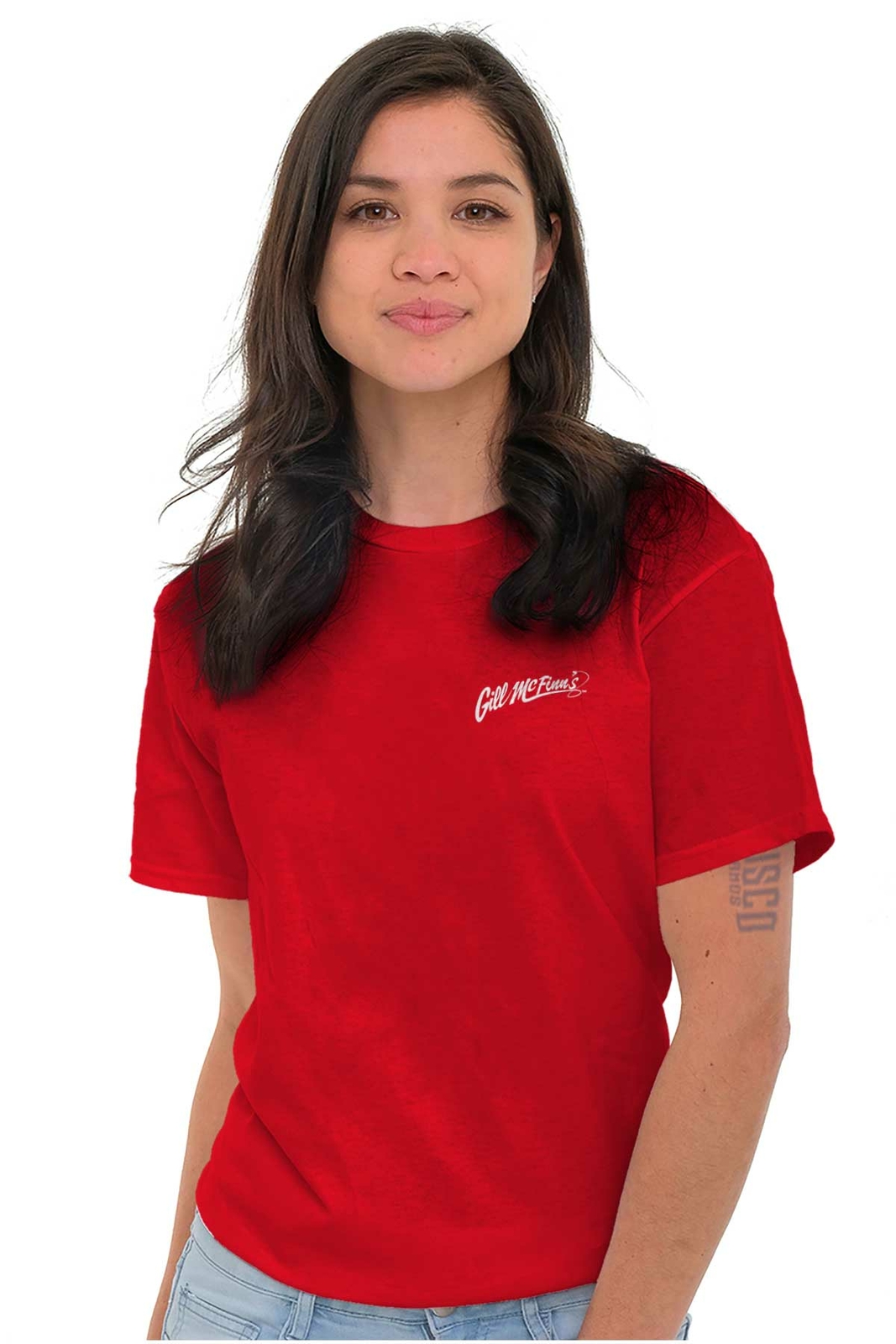 Gill McFinns Funny Fishing Cartoon Joke Gift Womens or Mens Crewneck T Shirt Tee