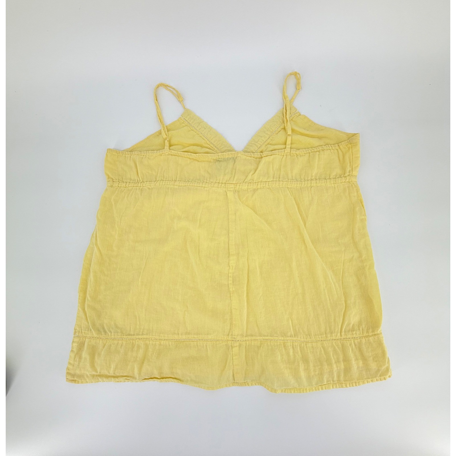 Twentyone Yellow Cotton Boho Cami Top Floral Embroidery Empire Waist Large