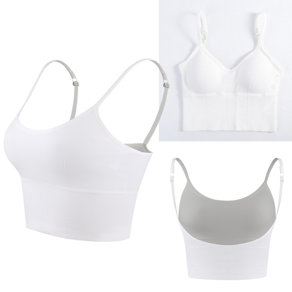 Women Padded Sports Bra Crop Top Wireless Yoga Push Up Vest Cami Top Fitness US