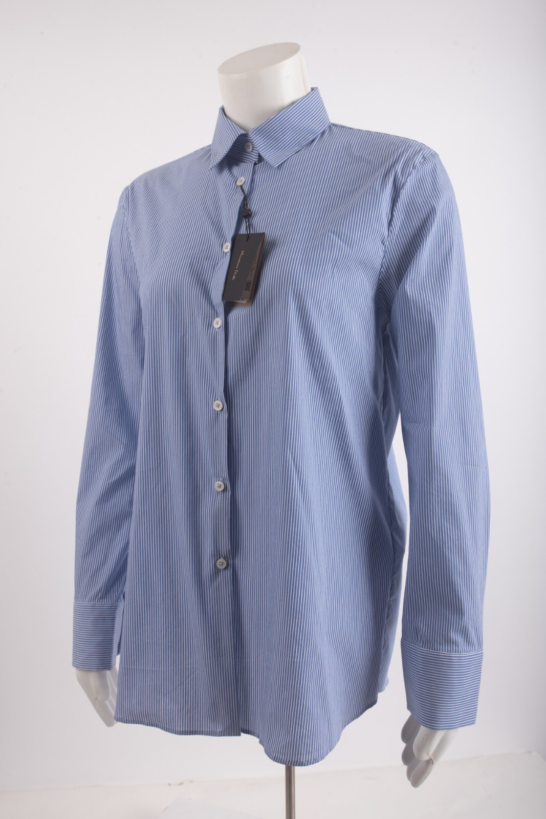 Massimo Dutti Womens Blouse Top Shirt Size XS Blue White Striped 5165/764 NWT
