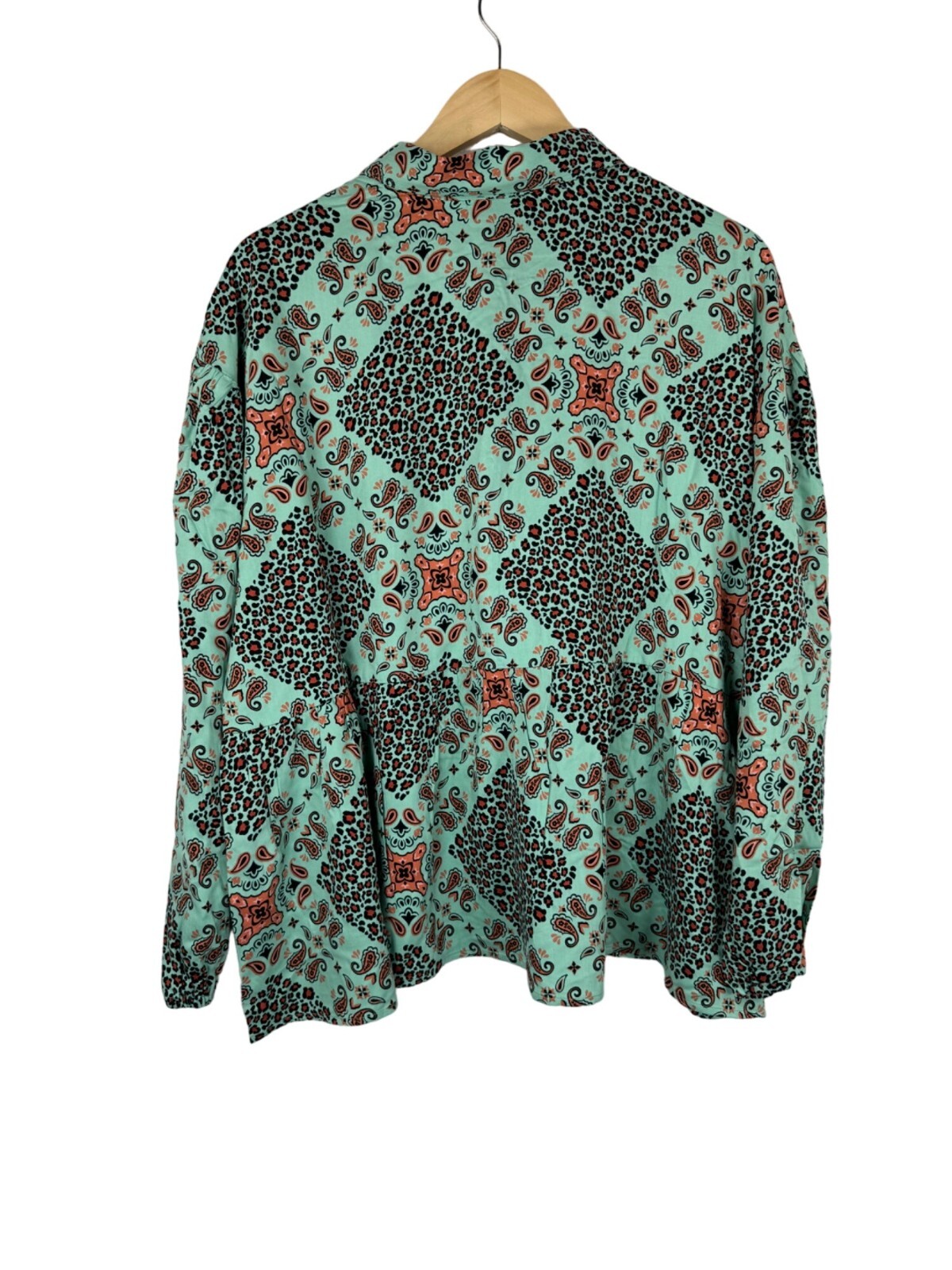 Wrangler Retro Paisley western snap button peplum blouse 90s cowgirl sz XL