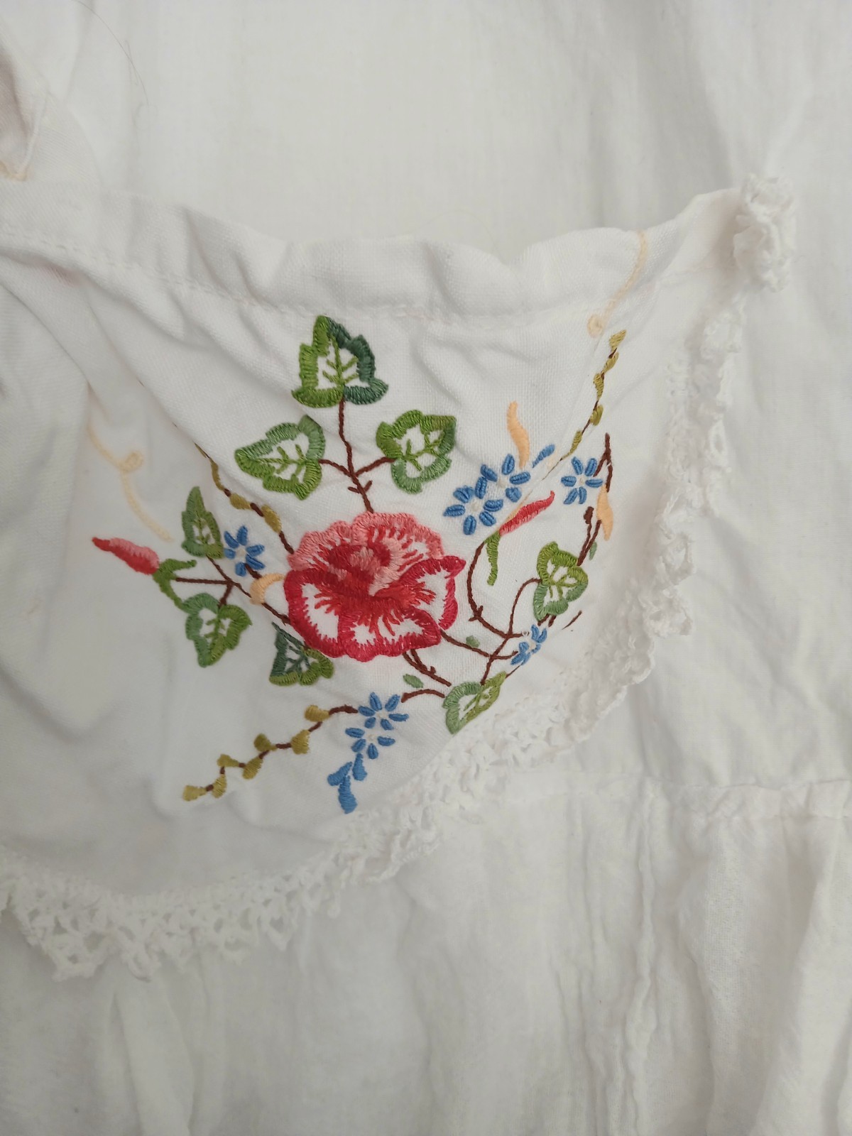 Rose & Magnolia Ruffled Vintage Pearl Cotton Cottagecore Handmade Prairie Top