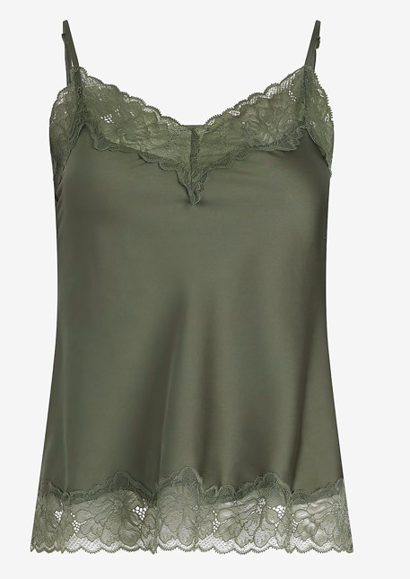 Satin Lace Trim V-Neck Downtown Cami – Size M