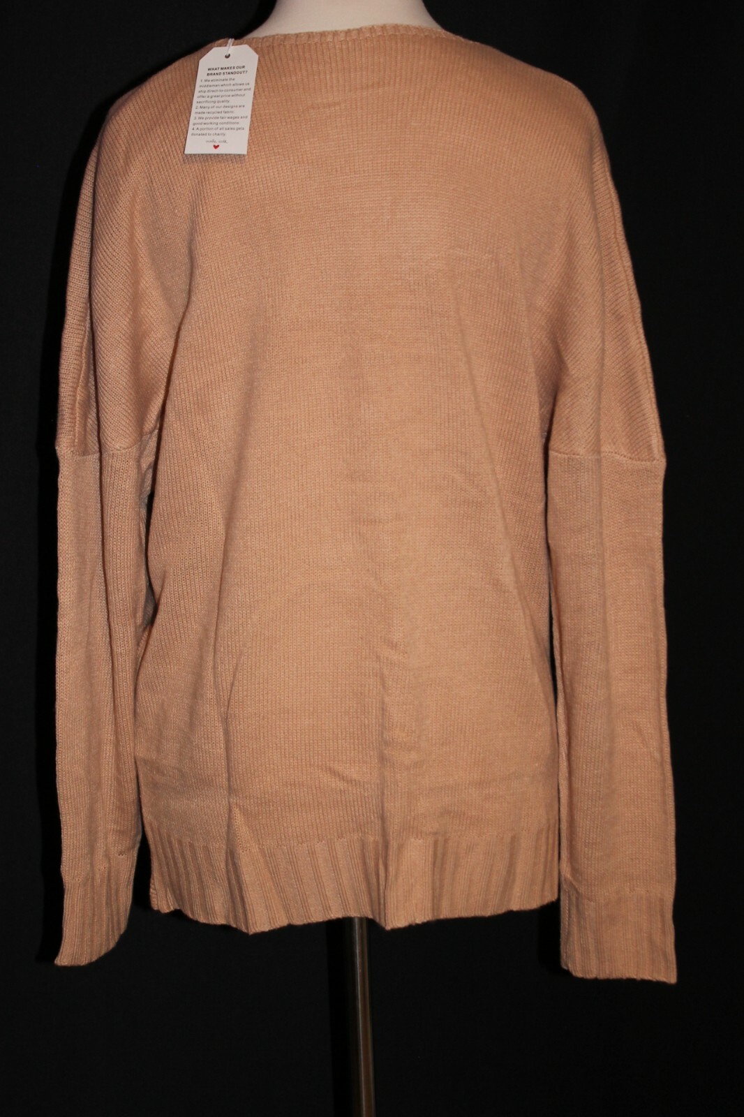 Made With Love Women’s Size XL Wrap Front V- neck Sweater Beige Tan NEW NWT