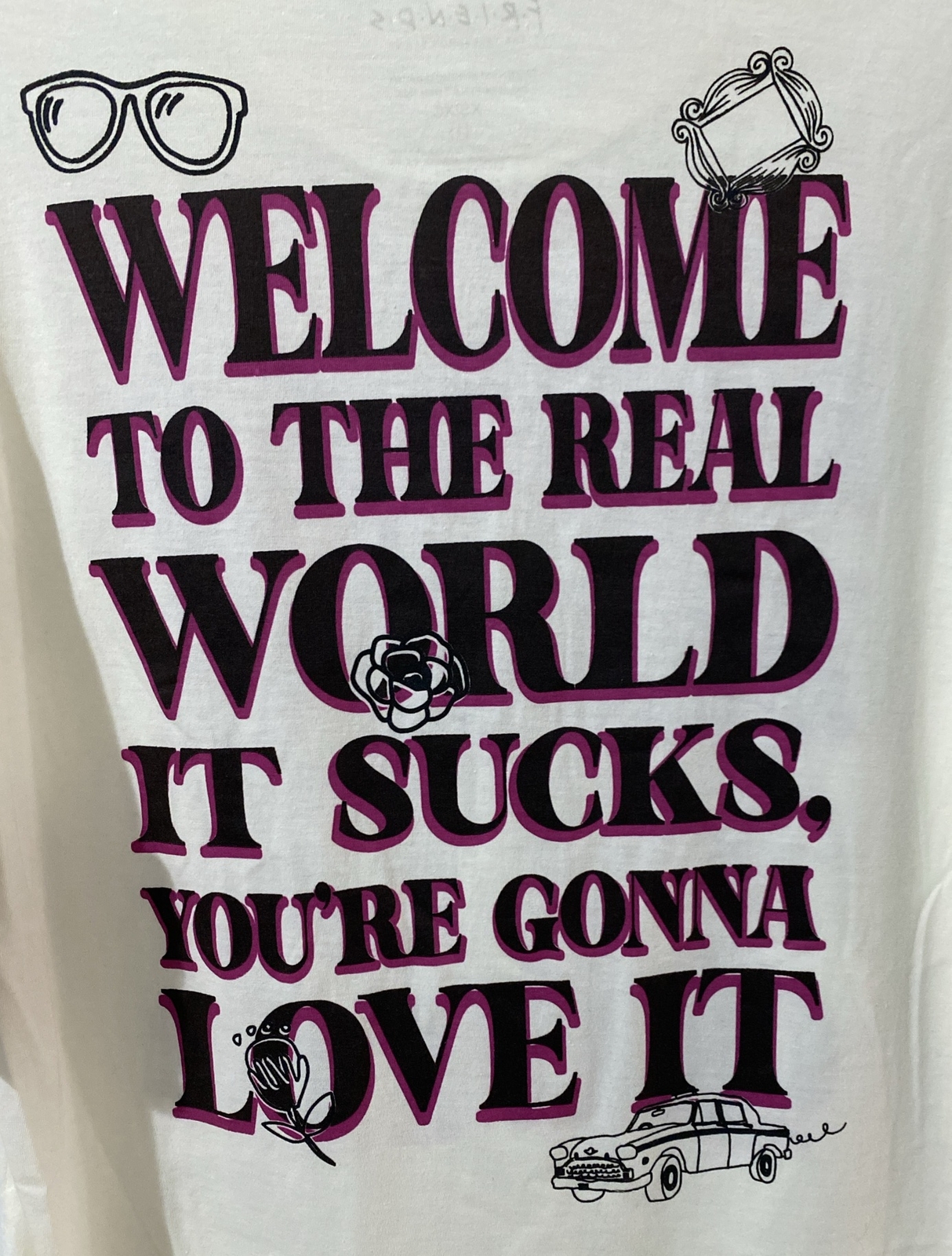F.R.I.E.N.D.S. Junior’s T Shirt I Speak Fluent Friends Quotes XS (1) NWT
