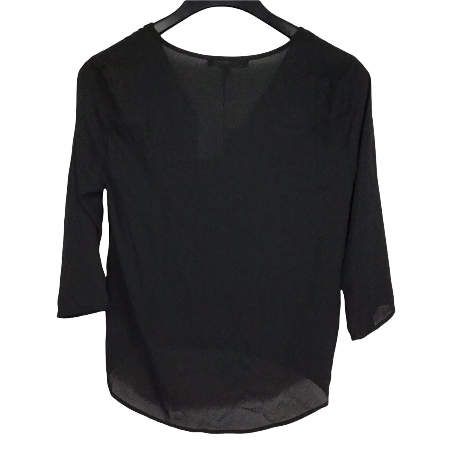 Gibsonlook Surplice Snap Front Lightweight Blouse High Low 3/4 Sleeve Size PXXS