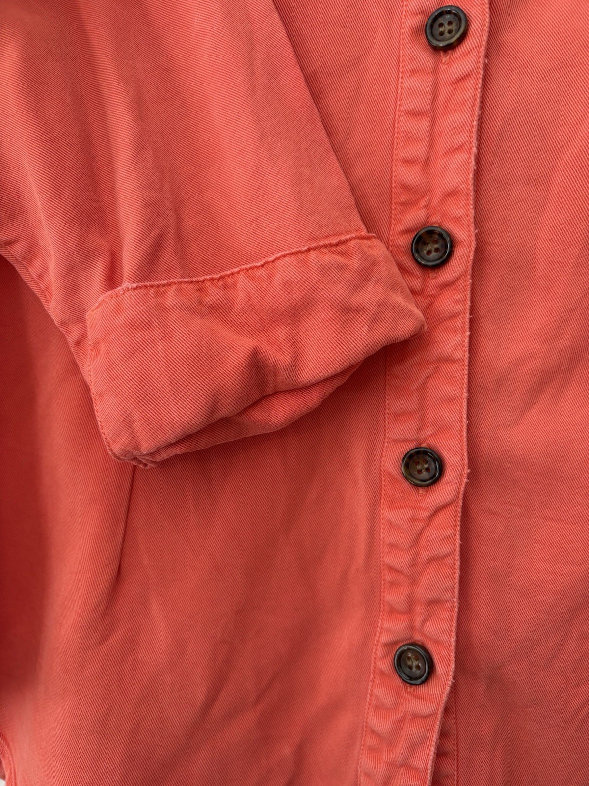 Pulp Women’s L Orange Solid Long Sleeve Point Collar Button-Up Shirt