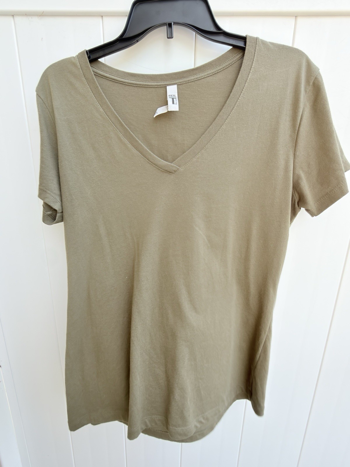 Ideal T By Next Level Olive Green V-Neck Short Sleeve T-Shirt Olive Green