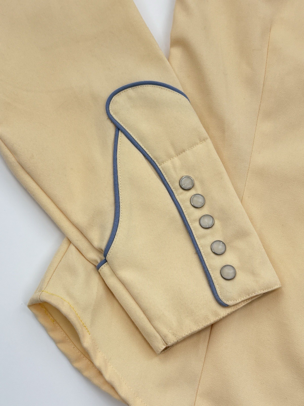 Roper Western Shirt Yellow Snap Up Womens XS Blue Embroidered Rodeo