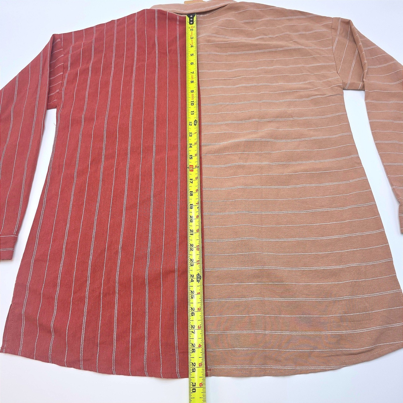 NWT Hem & Thread The Wild Two Tone Striped Button Up Shirt Women’s Size L