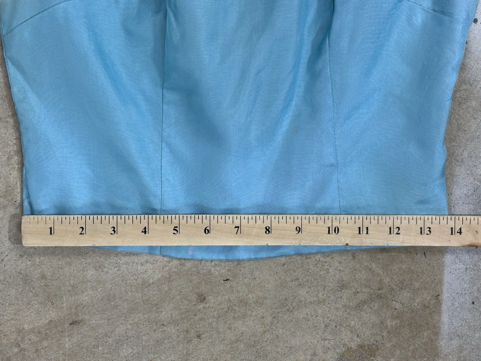 True Vintage Fitted Crop Top Shirt Blue Women’s Full Zip Back Darting 60s READ