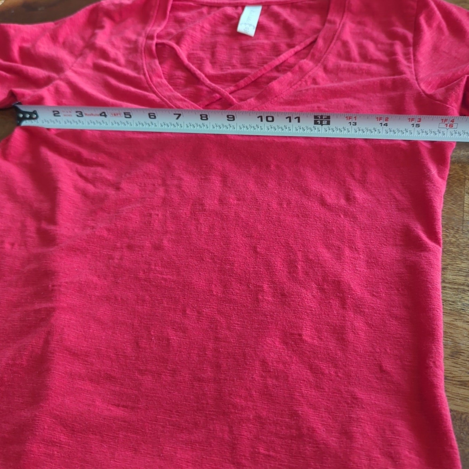 Altar’d Stated Red Vneck Cotton/Poly T-shirt Top Tunic Womens Size XSmall EUC