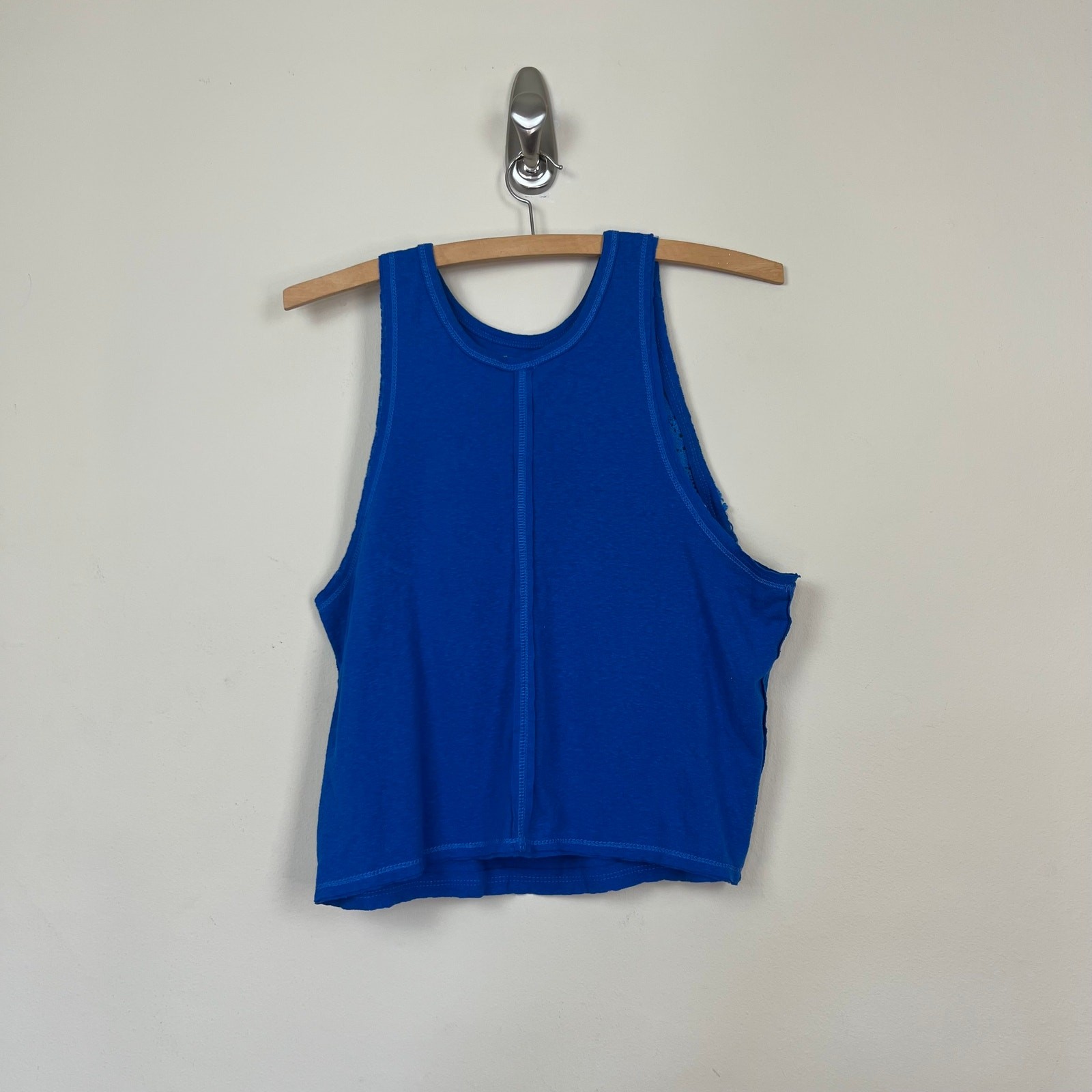 Free People Crochet Window Tank Top Sleeveless Boho blue Size small we the free