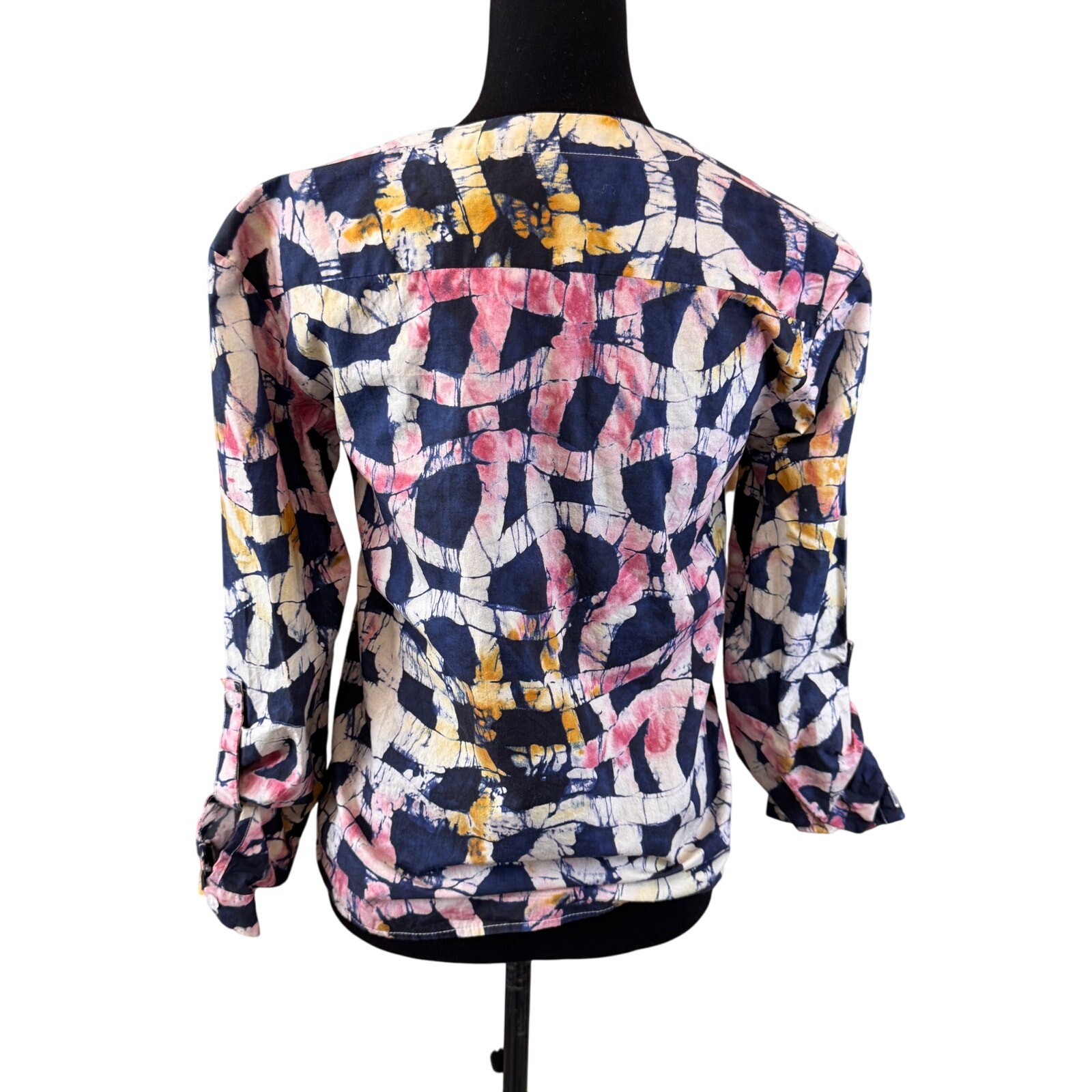 BUSAYO COLLECTIVE Multicolor Abstract Two Tone Button-Up Shirt Size XS