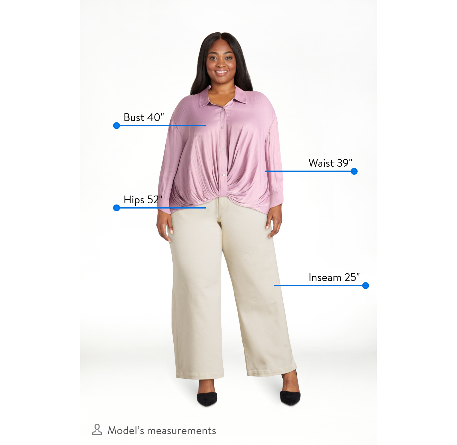 Terra & Sky Women’s Twist Front Blouse Soft Feel Iced Lavender 4X (28W-30W) NEW