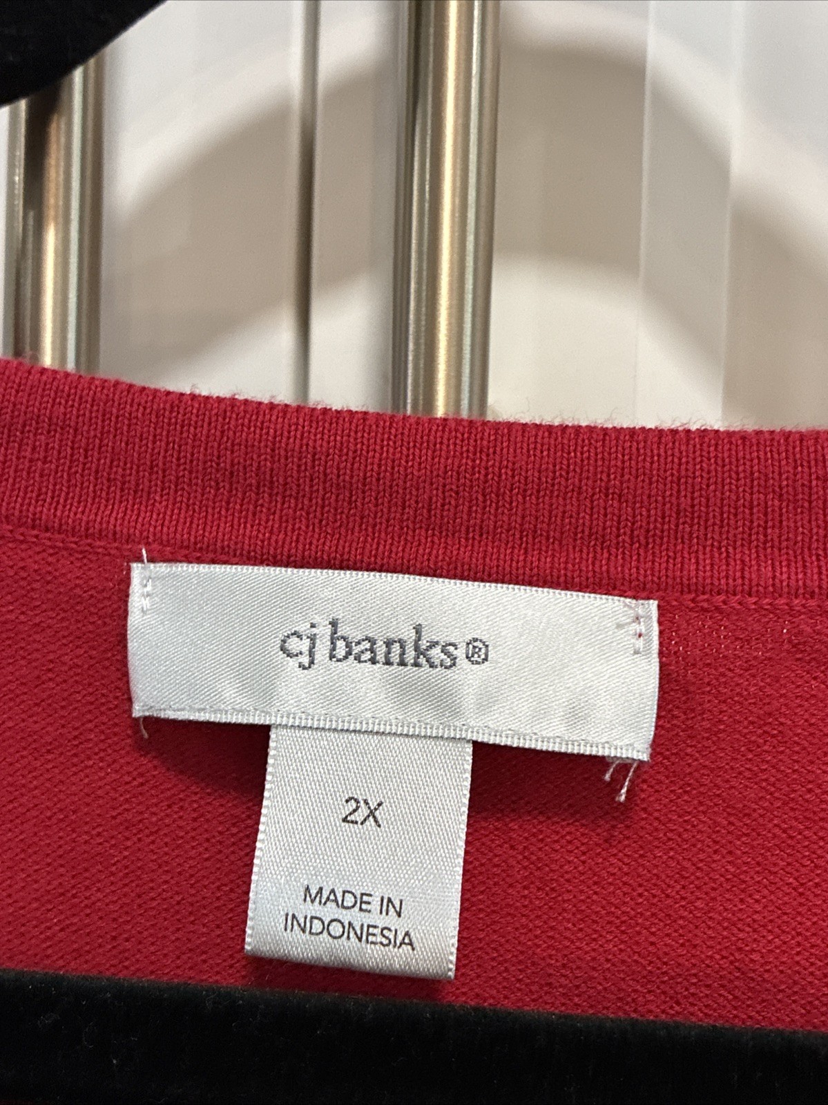 CJ Banks Red Sleeveless Wide Strap Sweater Tank Top Plus Size 2X All Seasons