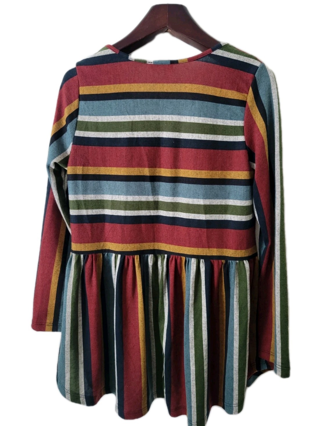 BE Stage Large Striped Women Shirt Top Blouse Long Sleeve