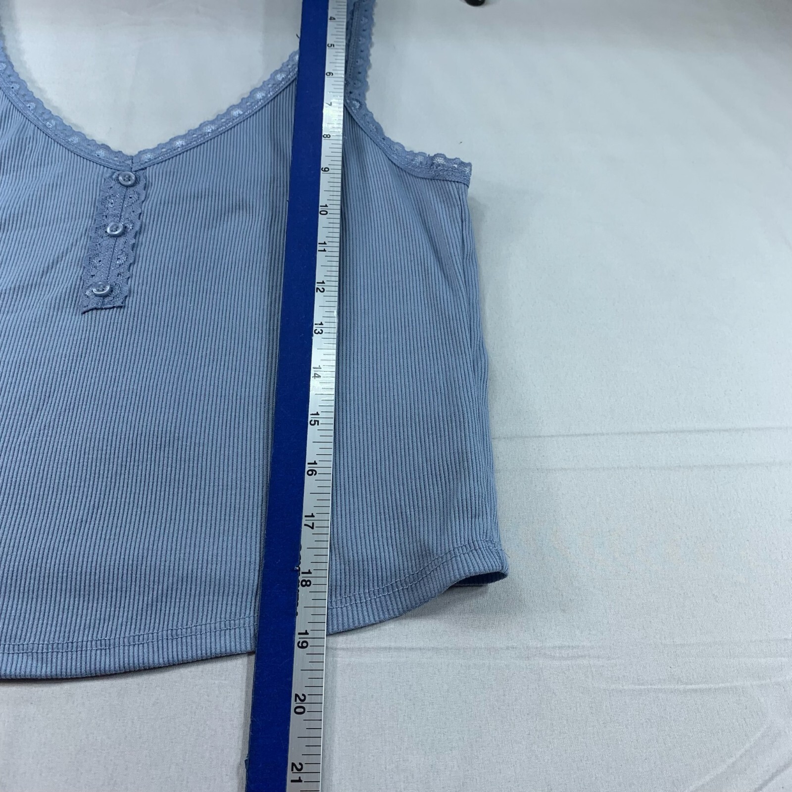 Hippie Rose Tank Top Womens Size XL Blue Sleeveless New