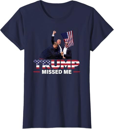 Donald Trump 2024 – Missed Me Survived Shot Election Ladies’ Crewneck T-Shirt