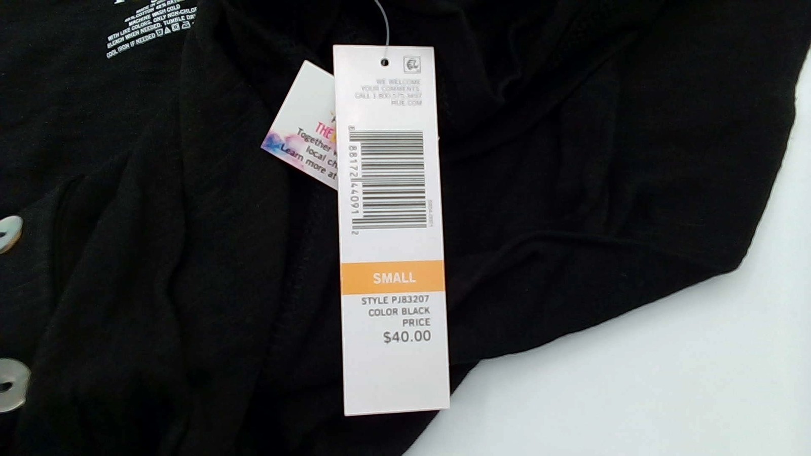 Hue Solid Short Sleeve Henley Tee Size Small