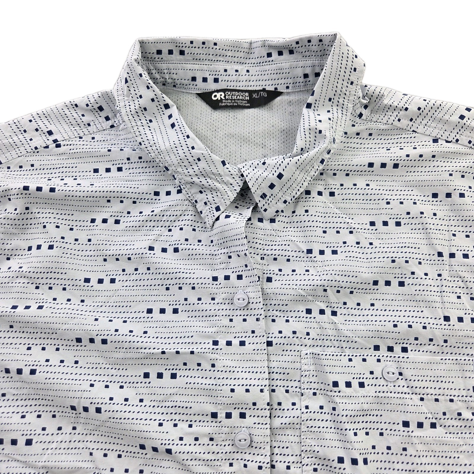 Outdoor Research Women’s XL Ligh Blue Astroman Short Sleeve Button Up Sun Shirt
