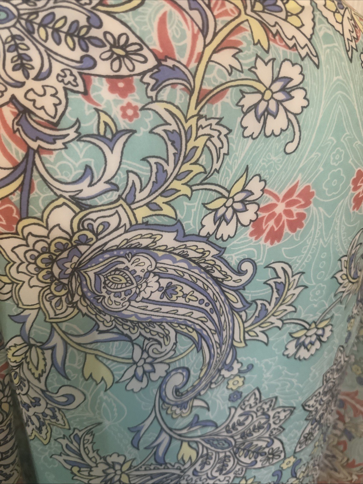 Belle by Kim Gravel Open Front Printed Woven Cardigan Kimono Style A377275 Sz L