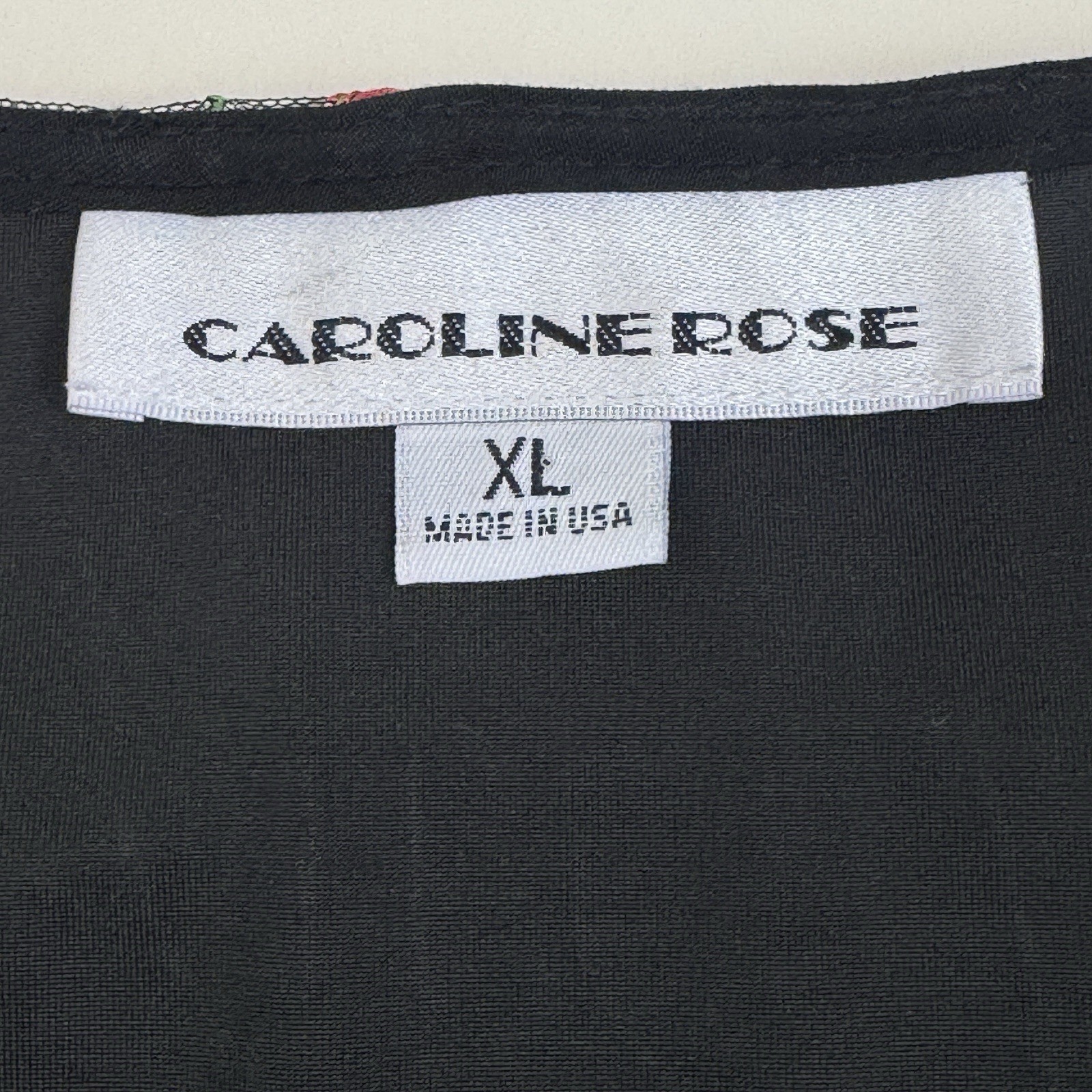 Caroline Rose Garden Walk Mesh Embroidered Top Womens Size XL Floral Lace Lined