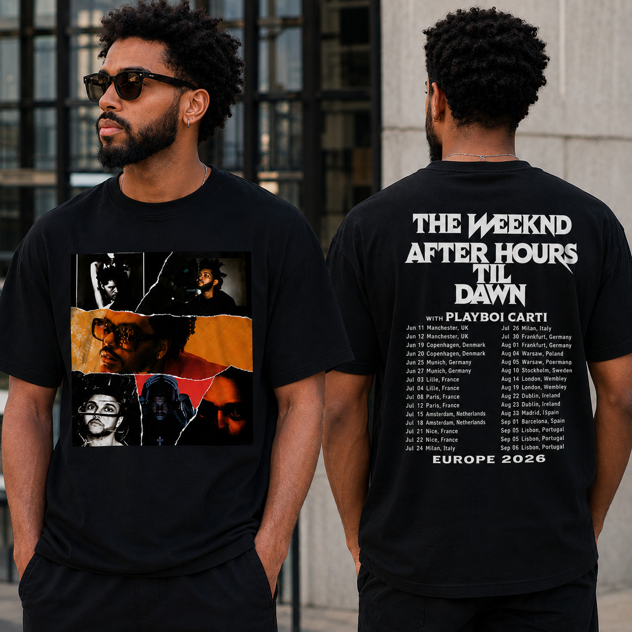 The Weeknd Inspired After Hours Til Dawn Europe 2026 Tour Dates Music Fan Tee