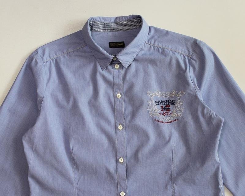 Women Napapijri shirt blue cotton 40/L/48 #B6S2