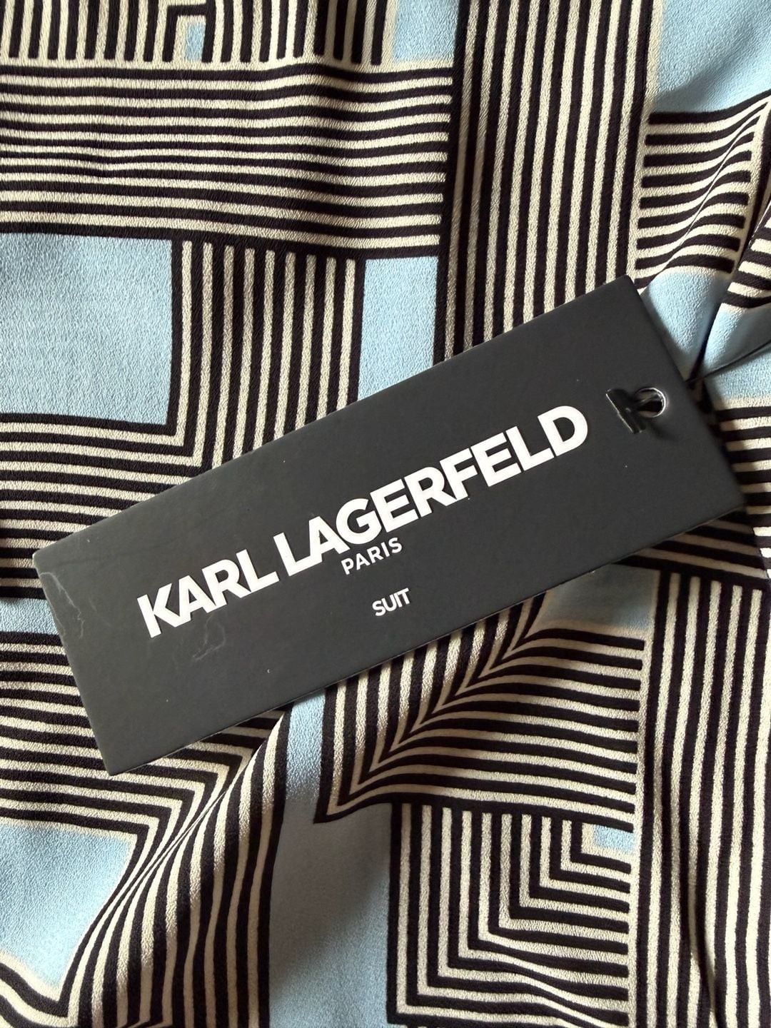 Karl Lagerfeld Paris Long Sleeve Graphic Print Button-Down Blouse