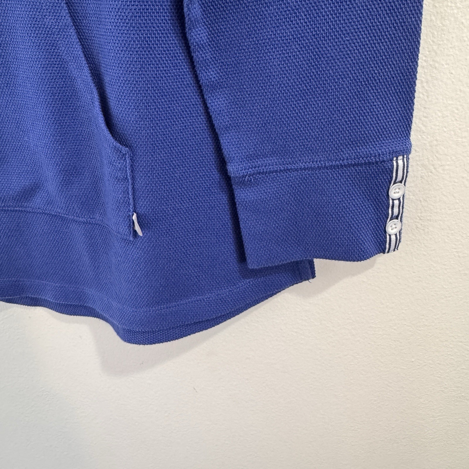 Talbots Set Lot of 2 Shirts Blouses L Waffle Thermal Knit Black Blue Pockets