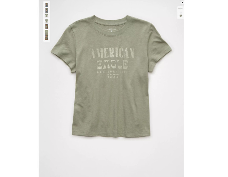 American Eagle AE Women’s Classic Graphic T-Shirt New York City Olive Size M NEW