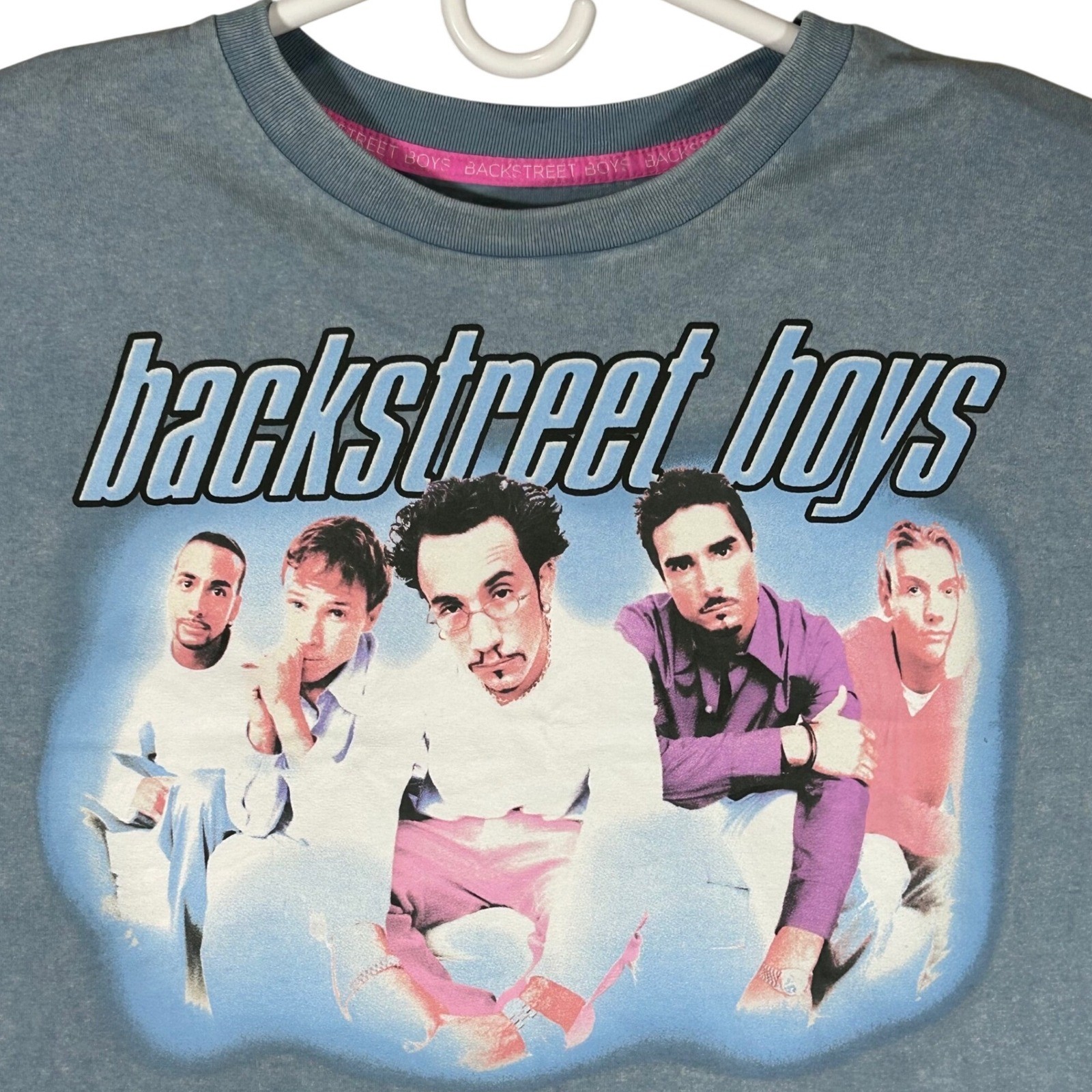 Backstreet Boys Blue Graphic Crop Top Oversize XXS NEW Pop Band Y2K
