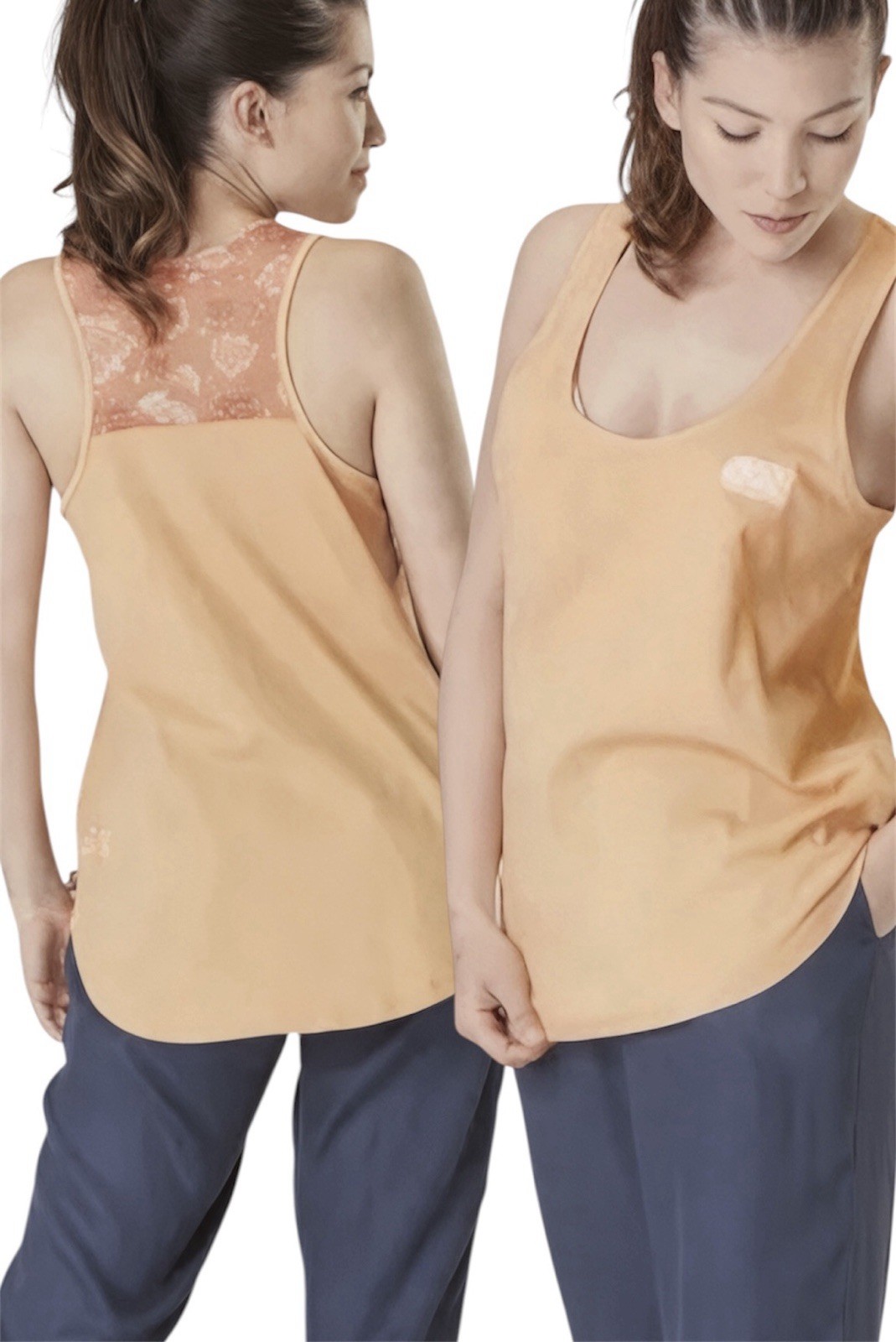 PICTURE Organic Women’s Cotton Loni Racerback Sporty Tank In Peach Nougat Sz S