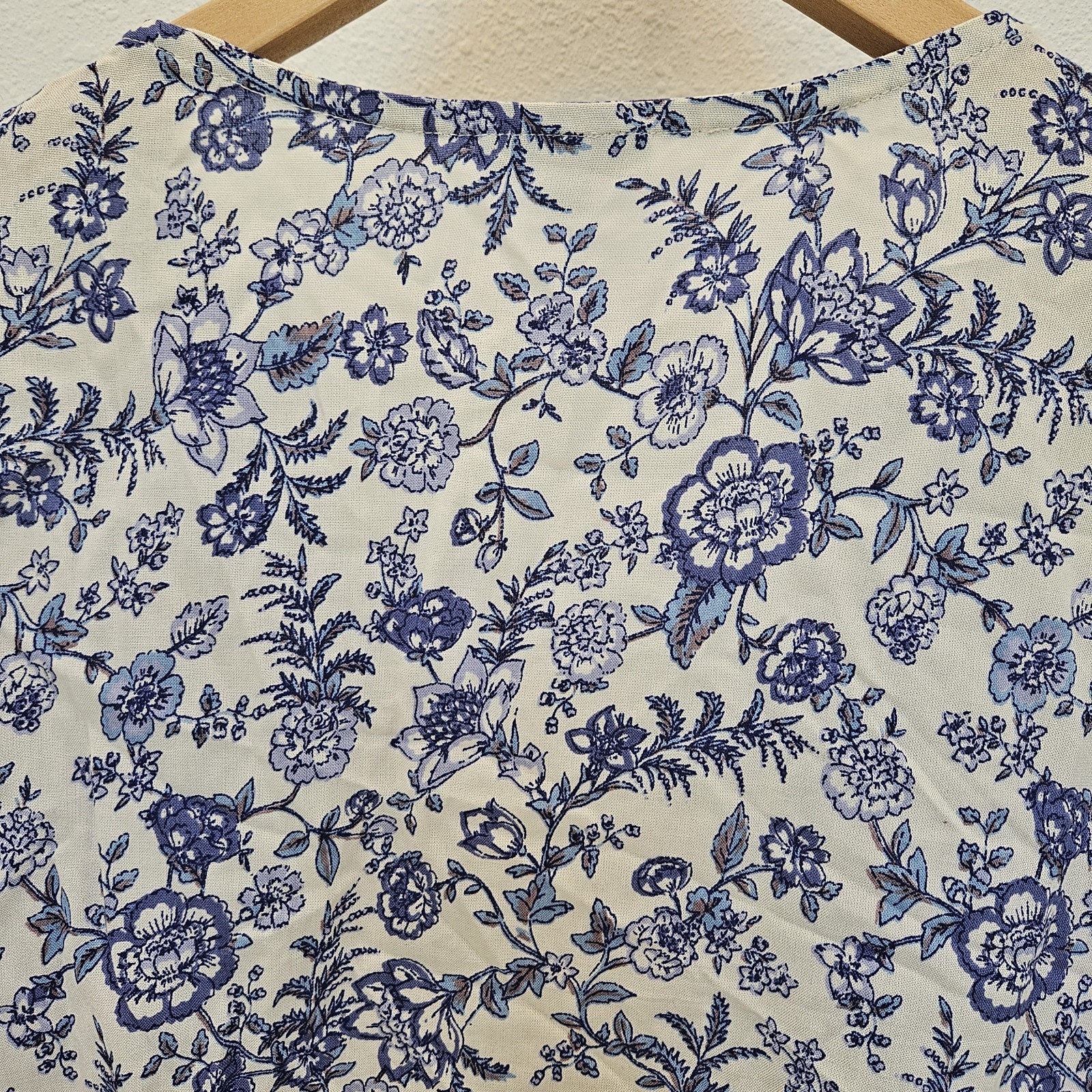 Kimono Shirt Womens Medium Blue Tie Front Floral Tunic Fairy Boho Festival