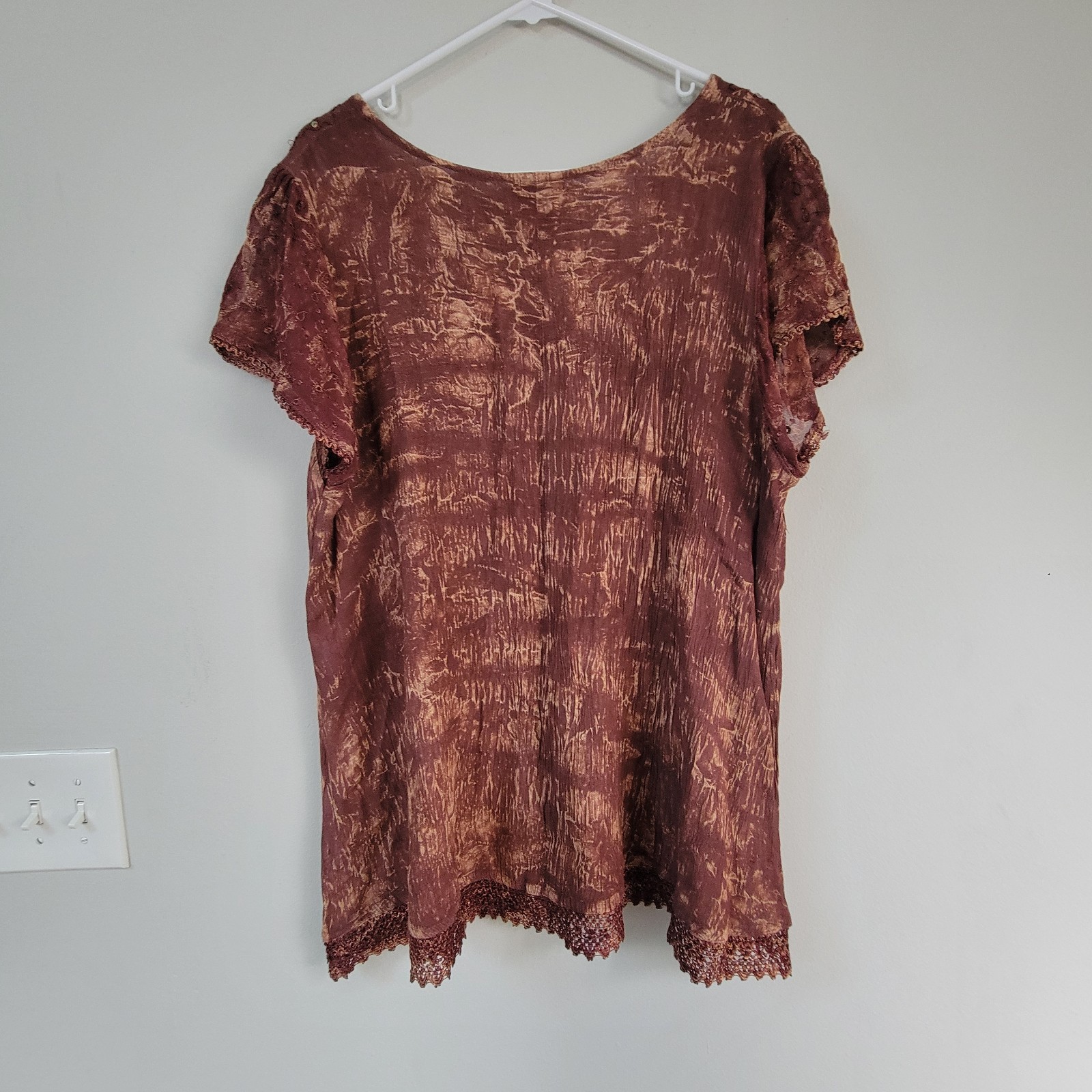 Sakkas Tie Dye Embroidered Top Women’s Plus Size XL Hippie Forest Fairy Bohemian